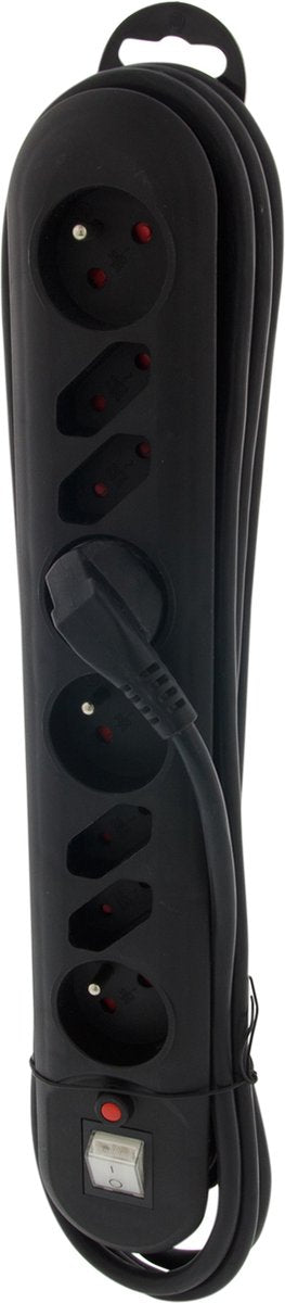 Gniazdo Exin – 8-pinowe – 4 x euro – 4 pin masa – z wyłącznikiem – 3 x 1,5 mm – 3 m – czarne