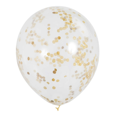 Balony konfetti Białobrodego Haza złote, 6 szt.