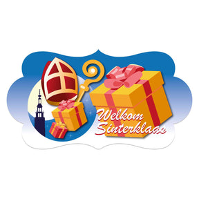 Znak imprezy Haza z białą brodą witaj Sinterklaas