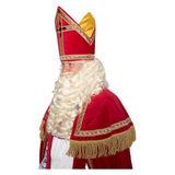 Haza witbaard sint katoenfluweel met kokermijter