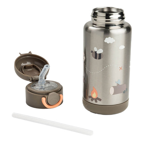 Done by deer geïsoleerde drinkfles met rietje tiny trails zand - 340 ml