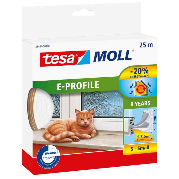 Tesa 1003331 - profil moll cl.e biały 25m | 10 sztuk