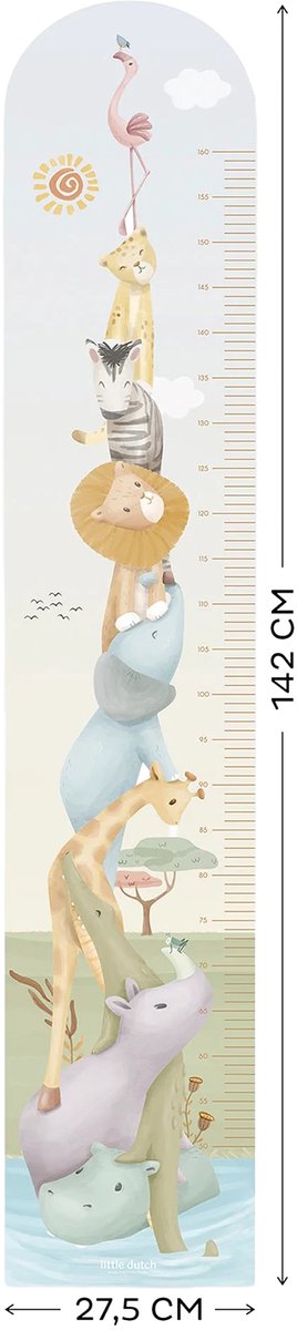 Little dutch groeimeter muursticker - safari