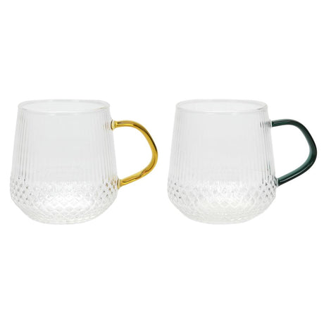 Szklanka do picia Svenska Living z kolorowym uchwytem bursztynowa benzyna czarna ø7,5x9,5cm 400ml