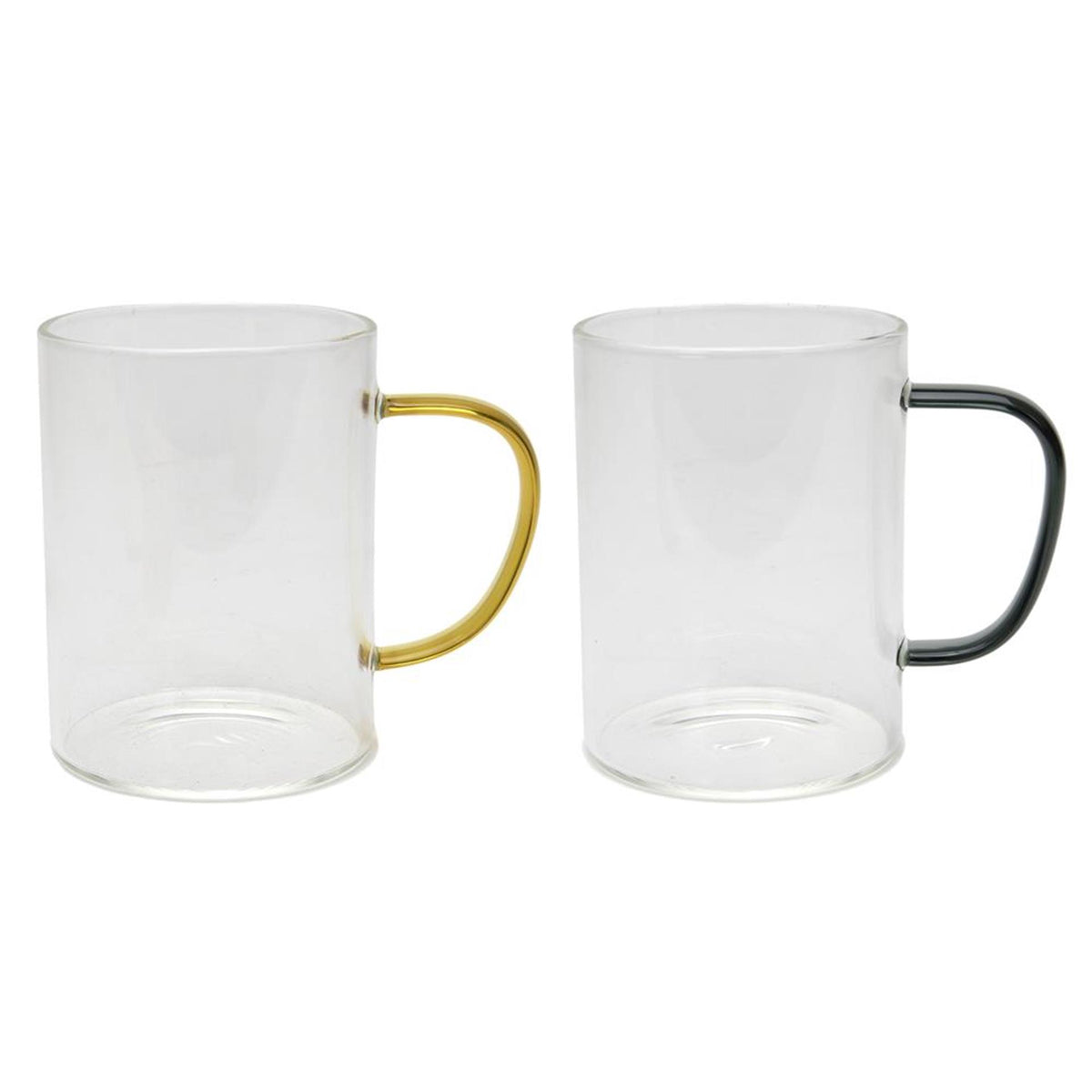 Szklanka do picia Svenska Living z kolorowym uchem bursztynowym benzynowym czarnym ø8x10cm 400ml