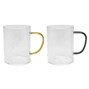 Szklanka do picia Svenska Living z kolorowym uchem bursztynowym benzynowym czarnym ø8x10cm 400ml