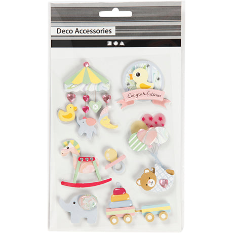 Firma Creativ https: www.cchobby.nl Naklejki 3d-baby-h-25-70-mm-b-20-55-mm-thickness-7-mm-8-piece-1-box