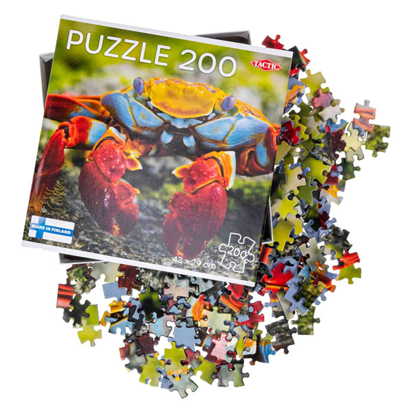 Taktyczny kolorowy krab – puzzle – 200 elementów – kolorowe życie morskie – elegancki i kojący design – wysoka jakość skandynawska