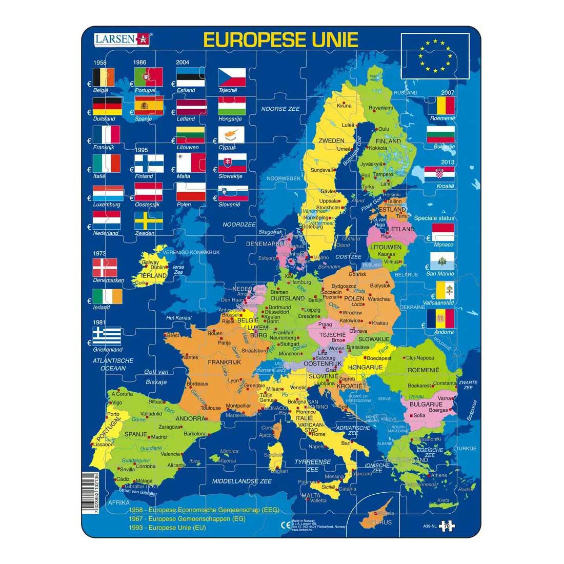 Puzzle Selecta Larsen Unia Europejska, 70 szt.