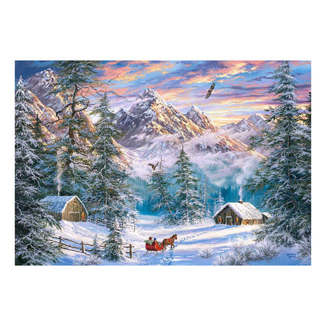Castorland Mountain Christmas – puzzle – 1000 elementów – satynowe wykończenie – idealne dopasowanie – europejska jakość