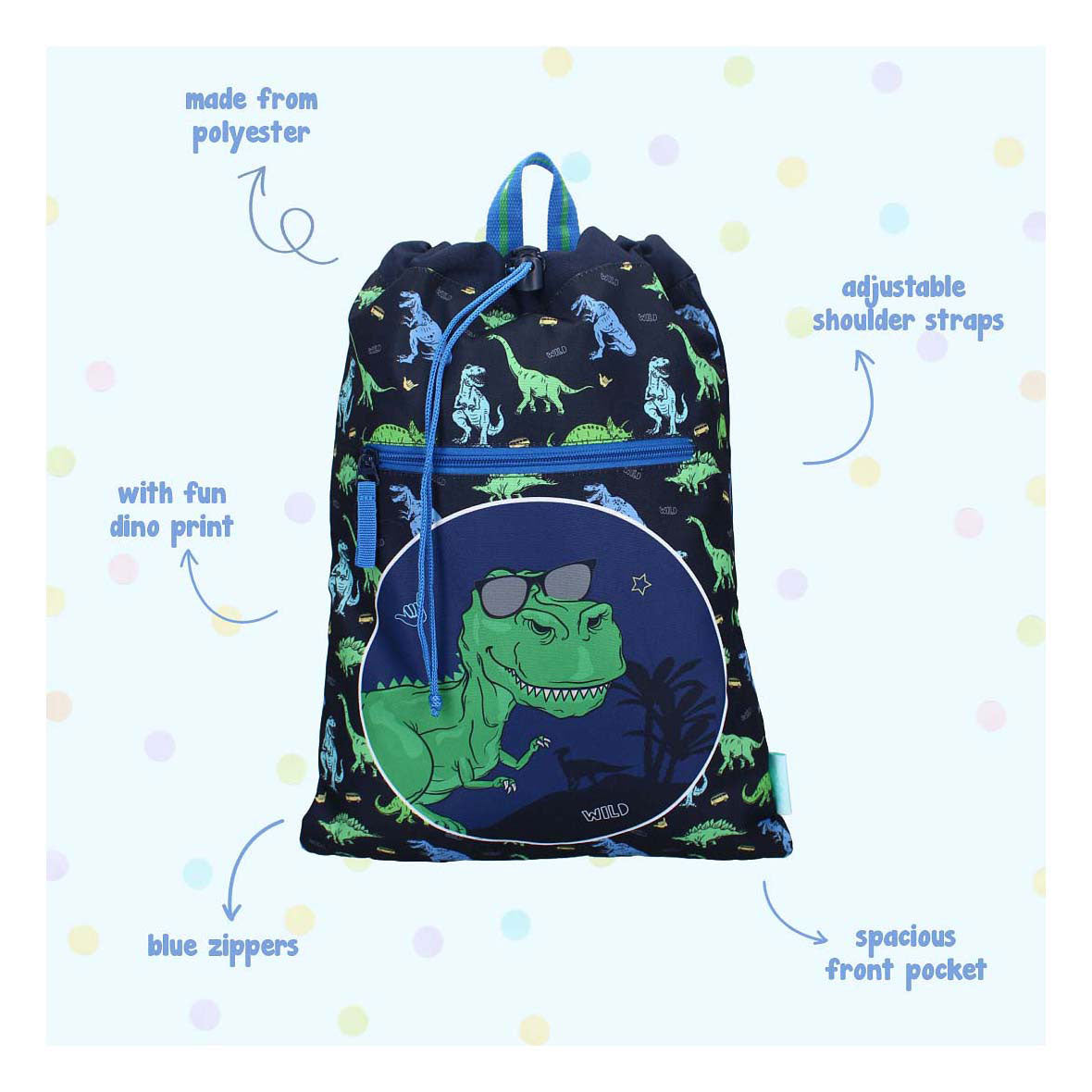 Zabawna torba sportowa Vadobag Happy Go Lucky Dino