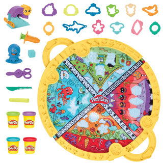 Play-Doh Hasbro mata do zabawy „złóż i weź” - modelina - 4 słoiczki play-doh - łatwe do przechowywania - rękodzieło dla dzieci