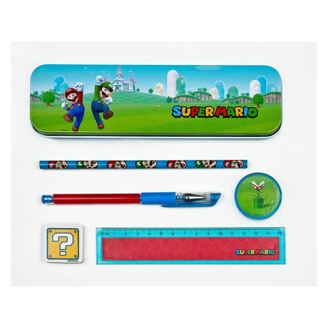 Undercover GmbH Zestaw szkolny Undercover Super Mario - 7-częściowa puszka z papeterią.