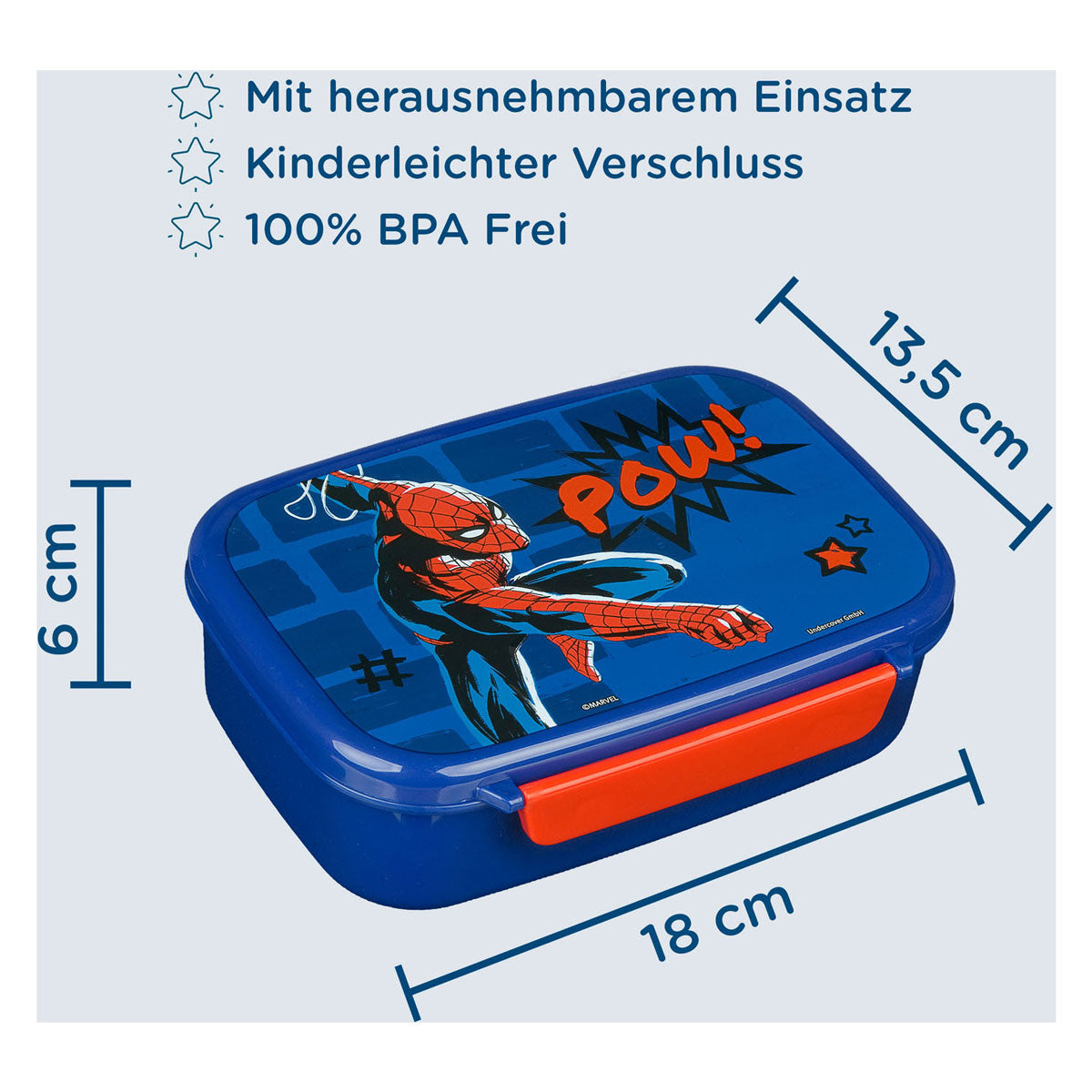 Pudełko na drugie śniadanie Spiderman Undercover niebiesko-czerwone