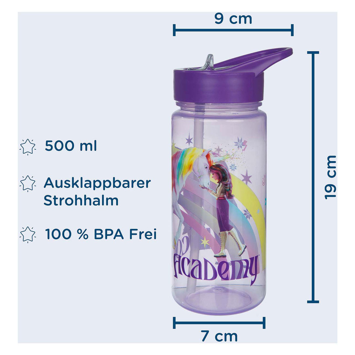 Kubek do picia Undercover Unicorn Academy 500 ml w kształcie tęczy jednorożca.
