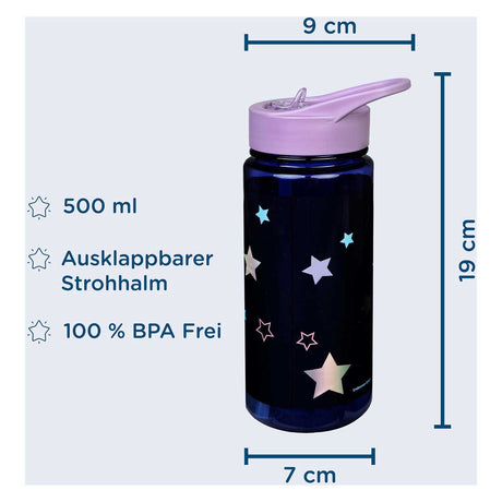 Butelka do picia Undercover Jednorożec 500ml ze słomką i tworzywem niezawierającym BPA.