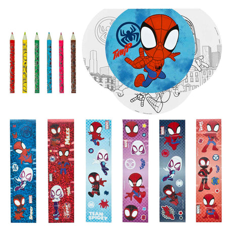 Zestaw kreatywnych kolorowanek Undercover Spider z naklejkami i kolorowanką.