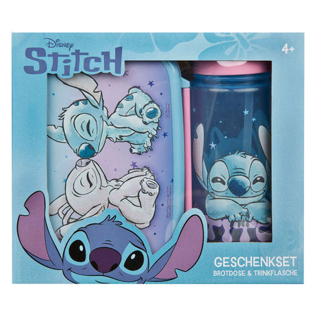 Pudełko na drugie śniadanie i kubek do picia w kolorze lilo-stitch