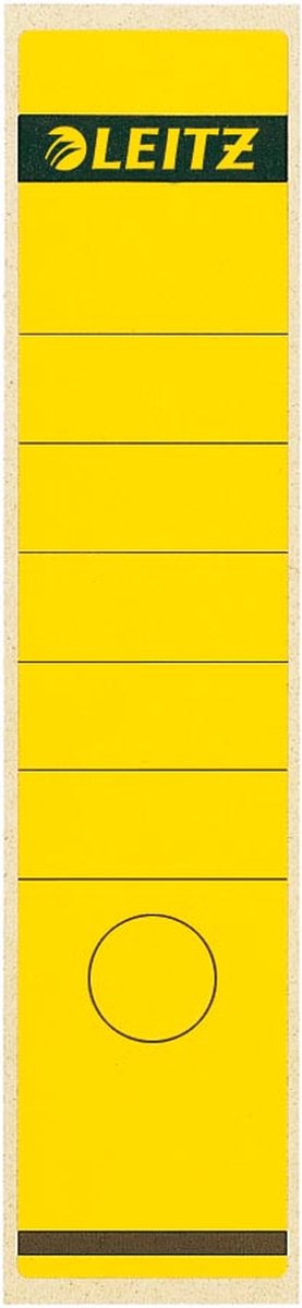Etykiety na grzbiety Leitz o wymiarach 61 x 285 cm w kolorze żółtym