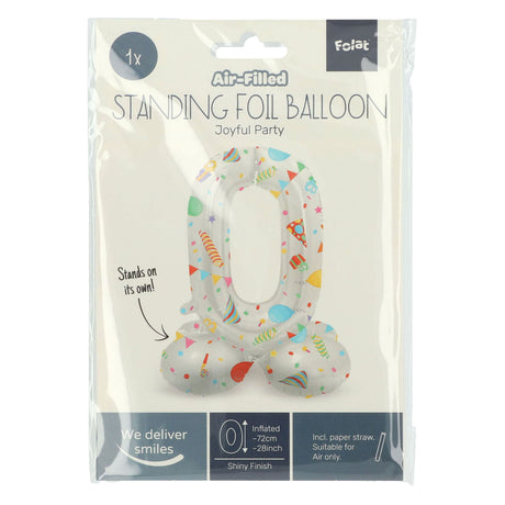 Folat bv stojący balon foliowy radosny numer imprezowy 0 -72cm