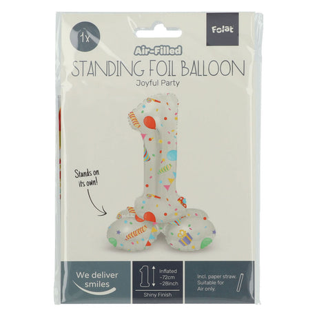 Folat bv stojący balon foliowy radosna impreza numer 1 -72cm