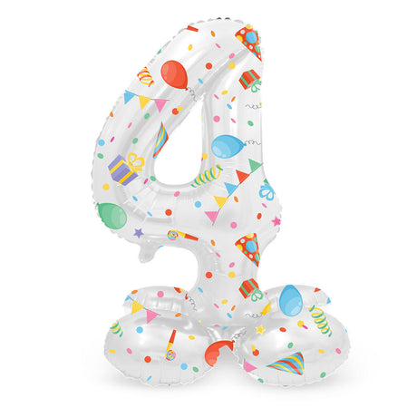 Folat bv stojący balon foliowy radosna impreza numer 4 -72cm