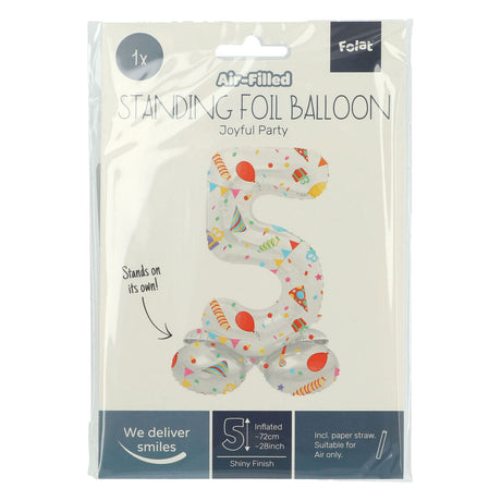 Folat bv stojący balon foliowy radosna impreza numer 5 -72cm