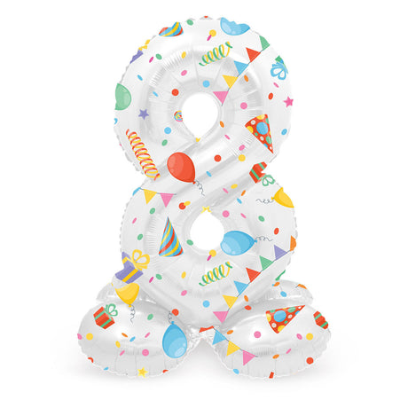 Folat bv stojący balon foliowy radosna impreza numer 8 -72cm