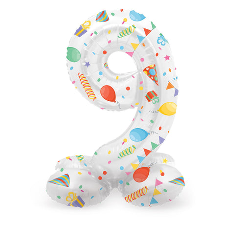 Folat bv stojący balon foliowy radosna impreza numer 9 -72cm