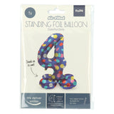 Folat bv stojący balon foliowy w kolorowe kropki numer 4 - 72cm