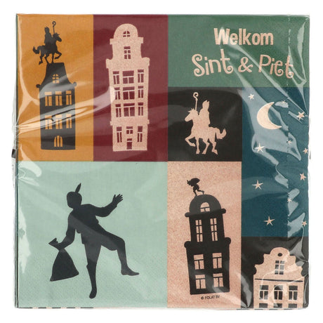 Servetten welkom sint piet 33x33cm - 20st.