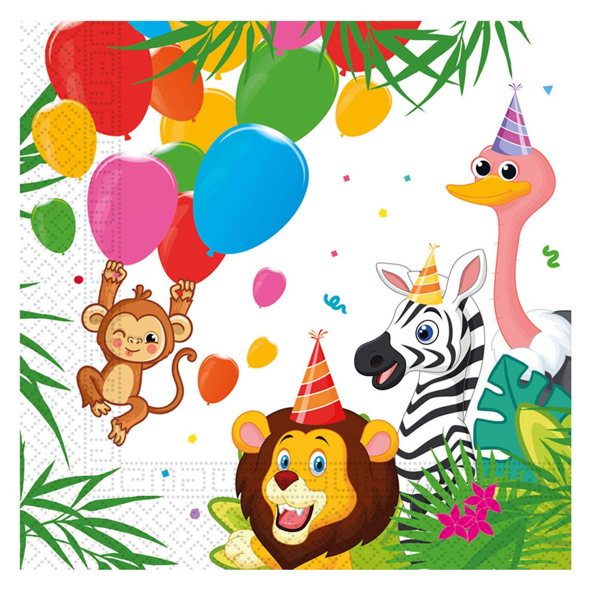 Serwetki papierowe Globos fsc balony w dżungli, 20 szt.
