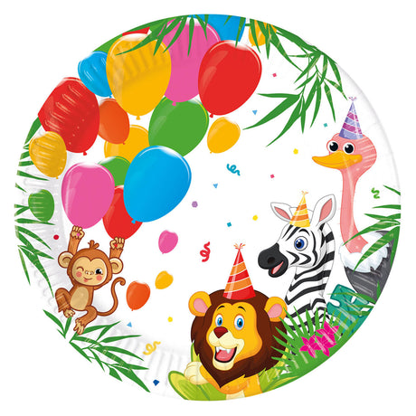 Globos talerze papierowe fsc balony w dżungli, 8 szt.