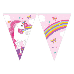 Globos papierowa flaga fsc jednorożec kolory tęczy, 3mtr.