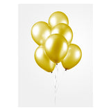 Globos balony metaliczne żółte 30 cm, 10st.