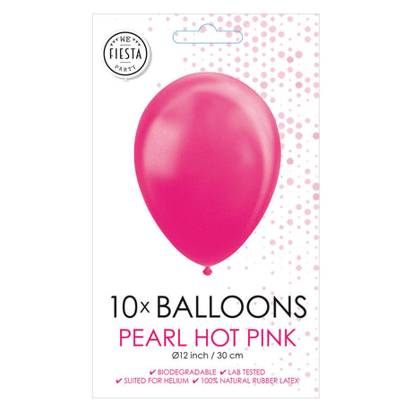 Balony Globos perłowy twardy różowy 30cm, 10szt.