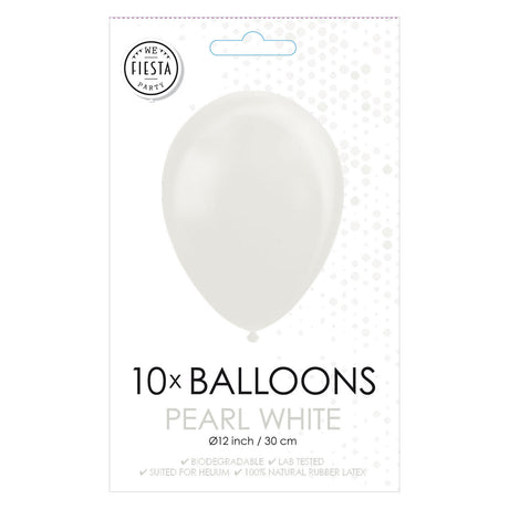 Balony Globos Pearl White 30 cm, 10st.