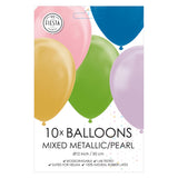 Balony Globos metaliczna perła mix kolorów 30cm, 10szt.