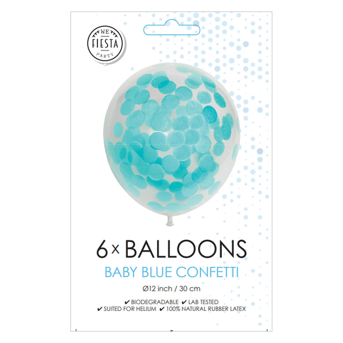 Balony konfetti Globos papierowe konfetti baby blue 30cm, 6 szt.