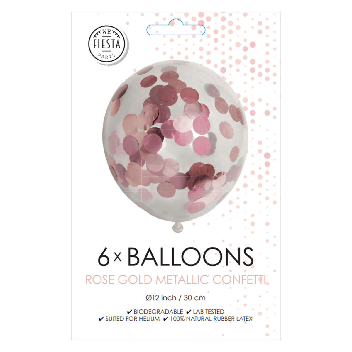 Balony konfetti Globos papierowe konfetti metallix różowe złoto, 6 szt.