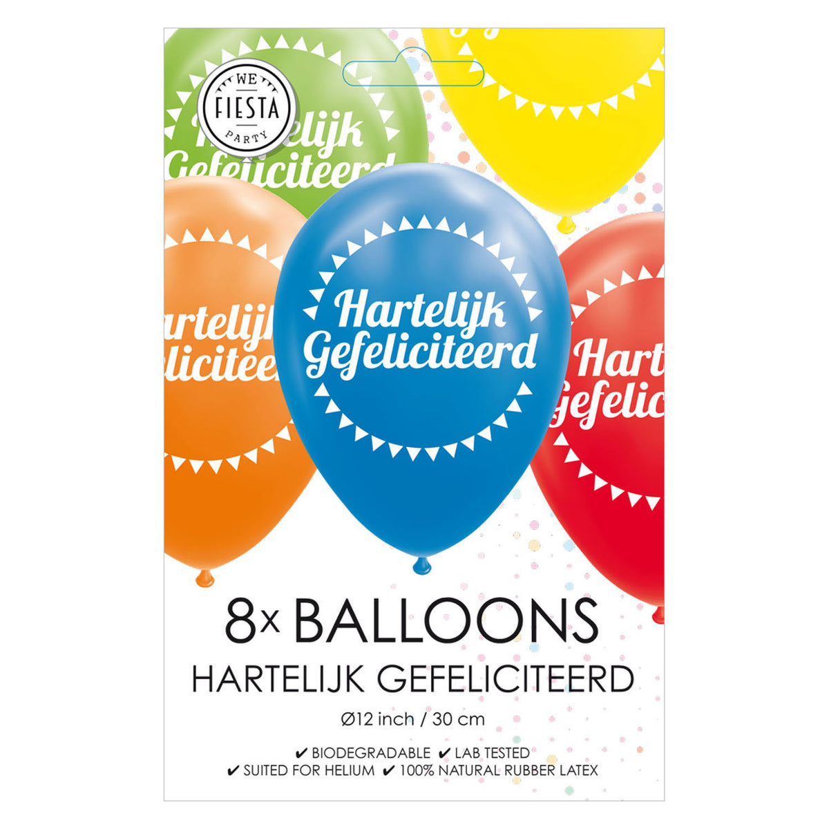Balony Globos gratulacje mix kolorów 30cm, 8 szt.
