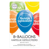 Balony Globos gratulacje mix kolorów 30cm, 8 szt.