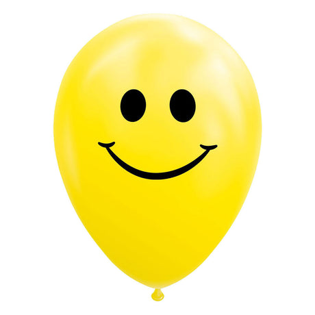 Balony Globos uśmiech żółte 30cm, 8 szt.