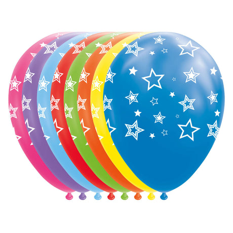 Balony Globos gwiazdki mix kolorów 30cm, 8szt.