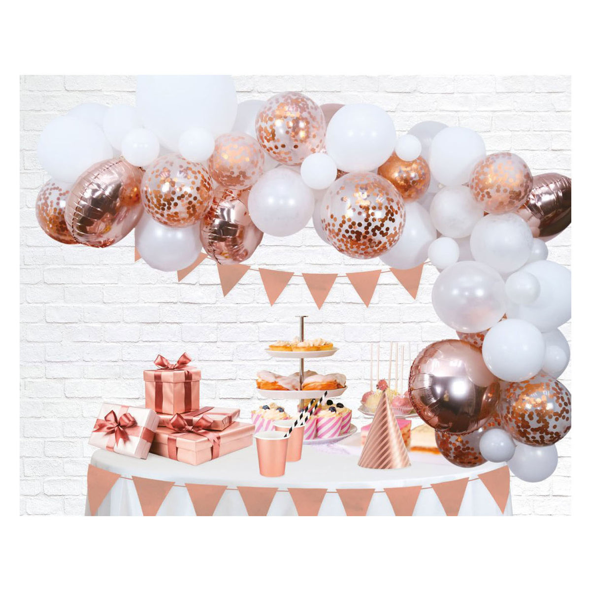 Zestaw łuków balonowych Globos w kolorze różowego złota