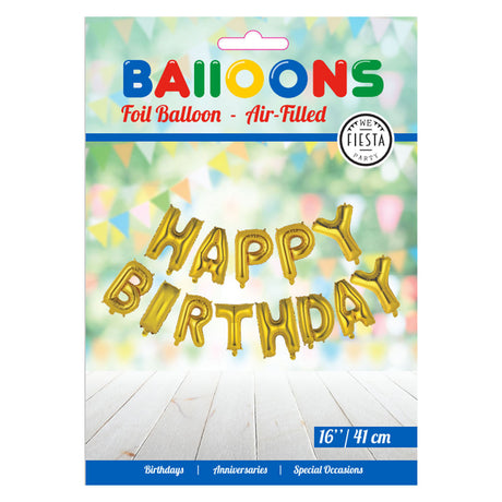 Globos balon foliowy z napisem „Wszystkiego najlepszego” w kolorze złotym