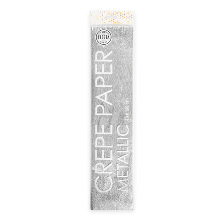 Globos Metallic Crepe Papier Silver, 50 x 150 cm