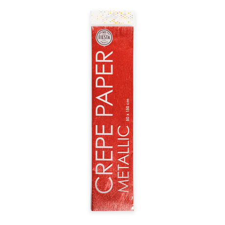 Globos Metallic Crepe Papier Red, 50x150 cm