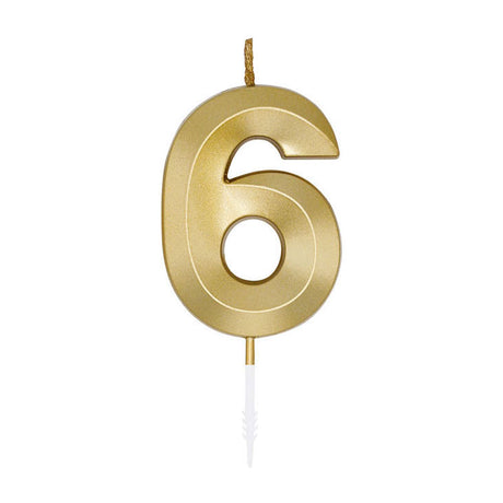 Świeca tortowa Globos 6cm metaliczne złoto nr 1 6