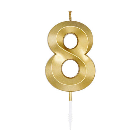 Globos świeczka tortowa 6cm metaliczne złoto nr 1 8